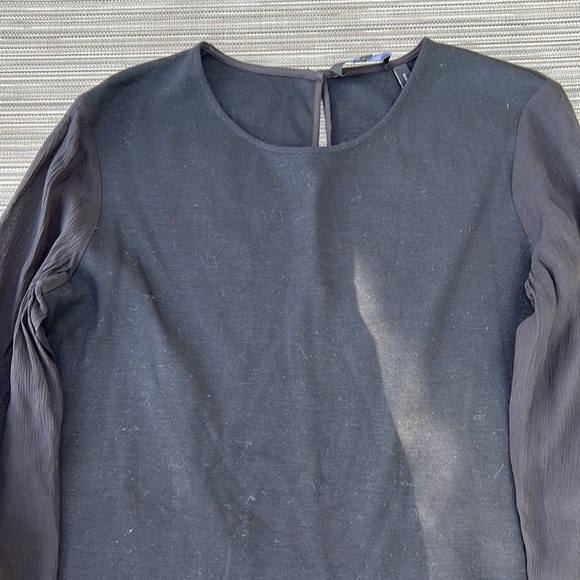 🎯NWOT Theory Lexanda C Idol Bell-Sleeve Peplum Blouse Top Black Size Small - Picture 7 of 13